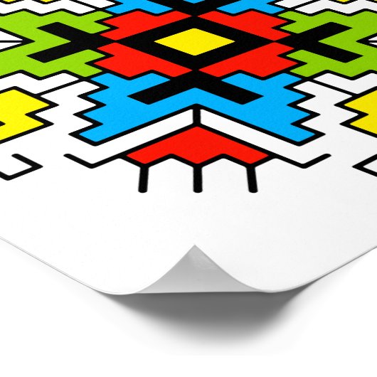 WA0011 Wall Art Bulgarisches Motiv shevitsa rot Poster (Ecke)