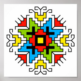 WA0011 Wall Art Bulgarisches Motiv shevitsa rot Poster