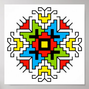 WA0011 Wall Art Bulgarisches Motiv shevitsa rot Poster