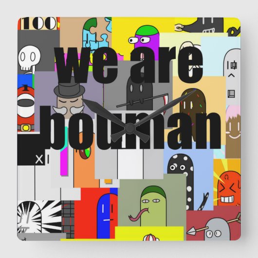 wa are bouman#1 quadratische wanduhr (Vorderseite)