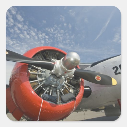 WA, Arlington, Arlington Fly-in, Zweiter Weltkrieg Quadratischer Aufkleber (Vorderseite)