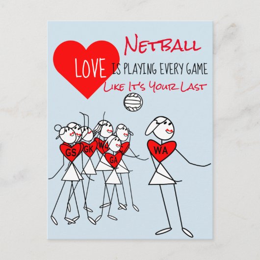 WA-Clipart und Motivierend Netball-Angebot Postkarte (Vorderseite)