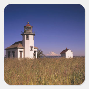 WA, Maury Island, Point Robinson Leuchtturm, Quadratischer Aufkleber