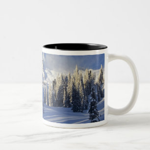 WA, Mt. Rainier NP, Mt. Rainier und Paradise Zweifarbige Tasse