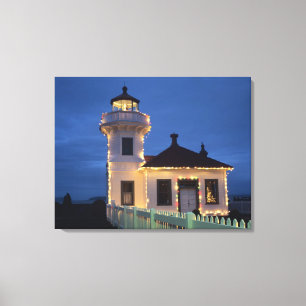 WA, Mukilteo, Mukilteo-Leuchtturm, errichtet Leinwanddruck