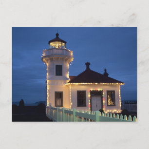 WA, Mukilteo, Mukilteo-Leuchtturm, errichtet Postkarte