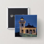WA, Mukilteo, Mukilteo Lighthouse gegründet Button (Vorne & Hinten)