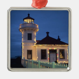 WA, Mukilteo, Mukilteo Lighthouse gegründet Silbernes Ornament