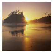 WA, Olympic NP, Second Beach bei Sonnenuntergang Fliese (Vorderseite)