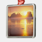 WA, Olympic NP, Shi Shi Beach bei Sonnenuntergang, Ornament Aus Metall (Links)