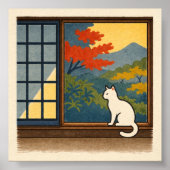 Wa – Quiet Window with White Cat Poster (Vorne)