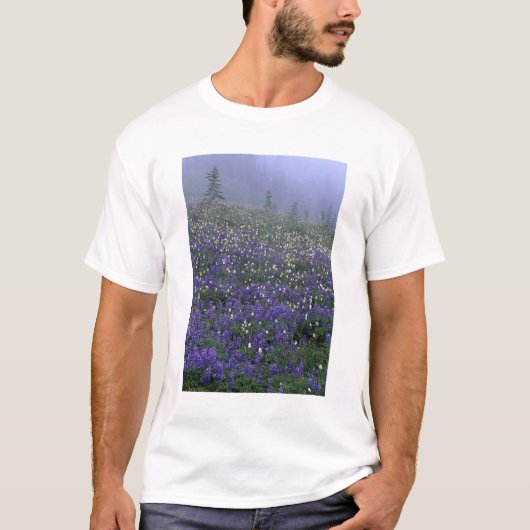 WA, Rainier NP, Lupine und Bistort-Wiese T-Shirt (Vorderseite)