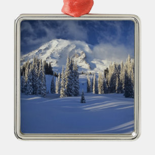 WA, Rainier NP, Rainier und Paradise Silbernes Ornament
