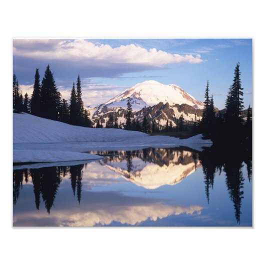 WA, Rainier NP, Rainier und Wolken Fotodruck (Vorne)