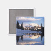 WA, Rainier NP, Rainier und Wolken Magnet (Vorderseite/Rückseite)
