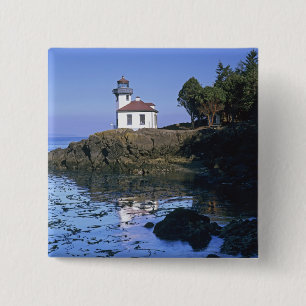 WA, San Juan Island, Lime-Kiln-Leuchtturm Button