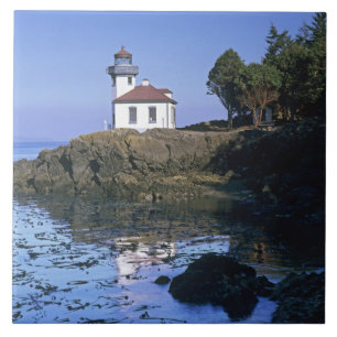 WA, San Juan Island, Lime Kiln Leuchtturm Fliese