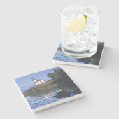 WA, San Juan Island, Limoner Leuchtturm von Kiln Steinuntersetzer (Seitenansicht)