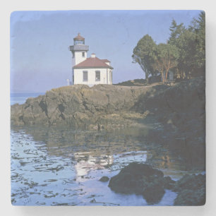 WA, San Juan Island, Limoner Leuchtturm von Kiln Steinuntersetzer