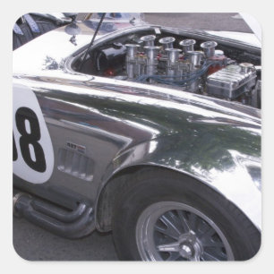 WA, Seattle, klassisches amerikanisches Automobil. Quadratischer Aufkleber