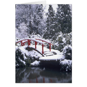 WA, Seattle, Mondbrücke und Teich nach dem Winter