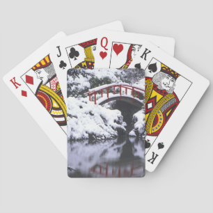 WA, Seattle, Mondbrücke und Teich nach dem Winter  Spielkarten