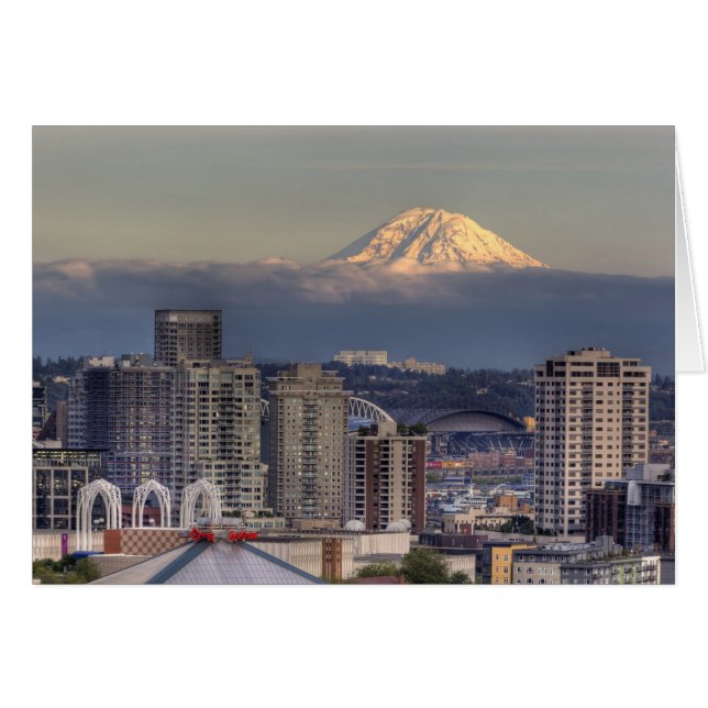 WA, Seattle, Monte Rainier aus Kerry Park (Vorderseite (Horizontal))