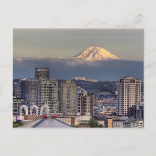 WA, Seattle, Monte Rainier aus Kerry Park Postkarte (Vorderseite)
