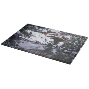 WA, Seattle, Moon-Brücke und Teich nach Winter 2 Schneidebrett