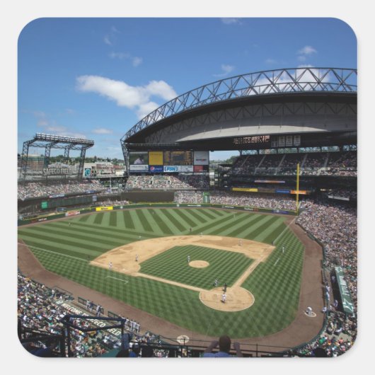 WA, Seattle, Safeco Field, Mariners Baseball Quadratischer Aufkleber (Vorderseite)