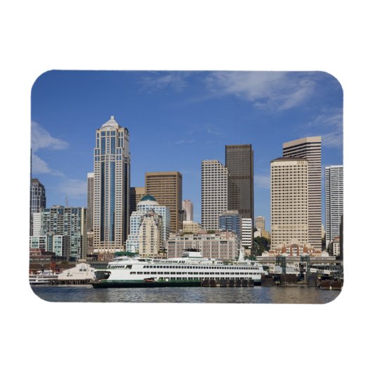 WA, Seattle, Seattle Skyline mit Fähre Magnet (Horizontal)