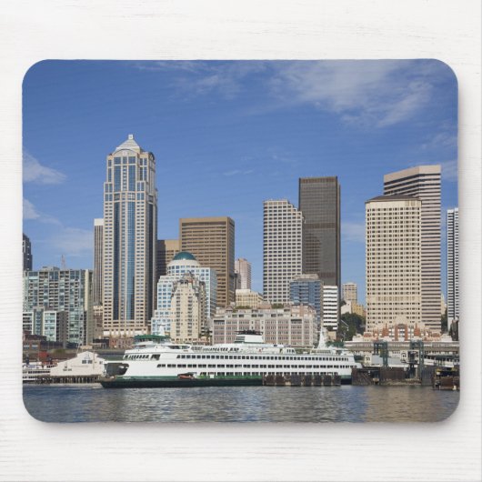 WA, Seattle, Seattle Skyline mit Fähre Mousepad (Vorne)