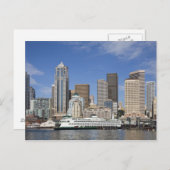 WA, Seattle, Seattle Skyline mit Fähre Postkarte (Vorne/Hinten)