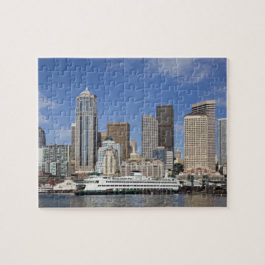 WA, Seattle, Seattle Skyline mit Fähre Puzzle (Horizontal)