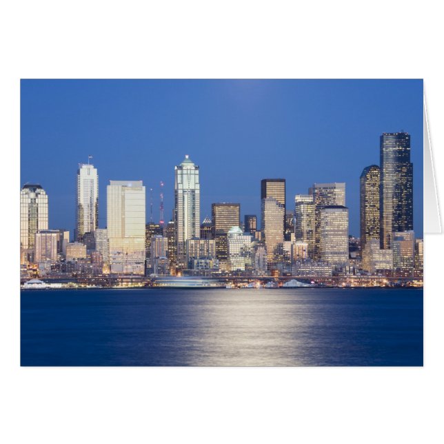 WA, Seattle, Seattle Skyline und Elliott Bay, 2 (Vorderseite (Horizontal))