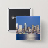 WA, Seattle, Seattle Skyline und Elliott Bay, 2 Button (Vorne & Hinten)