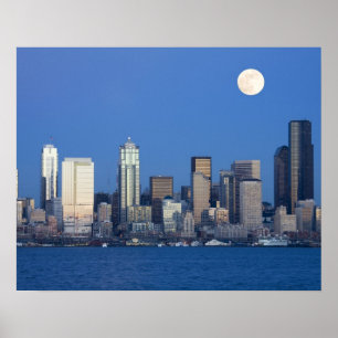 WA, Seattle, Seattle, Skyline und Elliott Bay 2 Poster