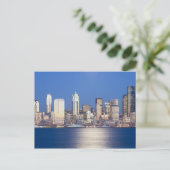 WA, Seattle, Seattle Skyline und Elliott Bay, 2 Postkarte (Stehend Vorderseite)