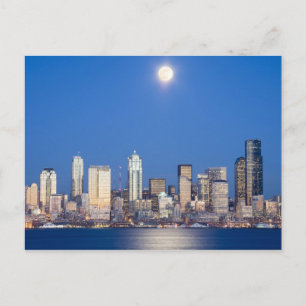 WA, Seattle, Seattle, Skyline und Elliott Bay 3 Postkarte