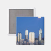 WA, Seattle, Seattle, Skyline und Elliott Bay 4 Magnet (Vorderseite/Rückseite)