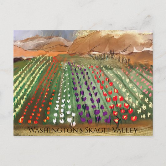 WA Skagi Valley Tulip Fields Spring Dreaming Postkarte (Vorderseite)