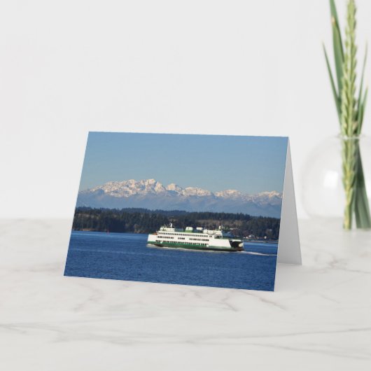 WA ST Ferry and Olympic Mountains - Framework Art Karte (Vorderseite)