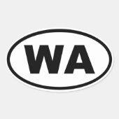 WA Washington Ovaler Aufkleber (Vorderseite)