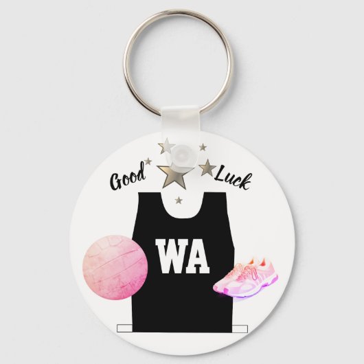 WA Wing Attack Netball Viel Glück Keyring Schlüsselanhänger (Vorderseite)