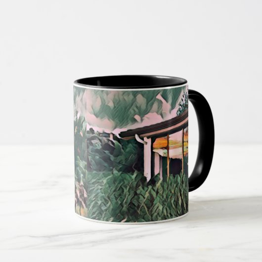 Wa-Wo Wave NFT Art - REFLEKTIONEN ÜBER MEIN FENSTE Tasse (VorderseiteRechts)