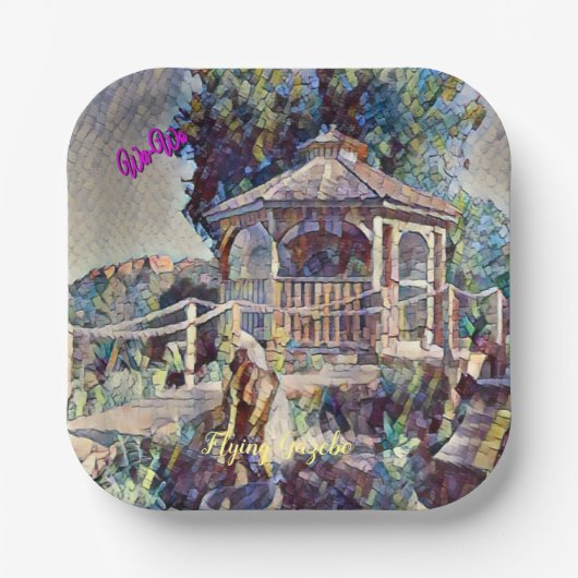 Wa-Wo Wave NFT Collection FLYING GAZEBO 12 Pappteller (Vorderseite)