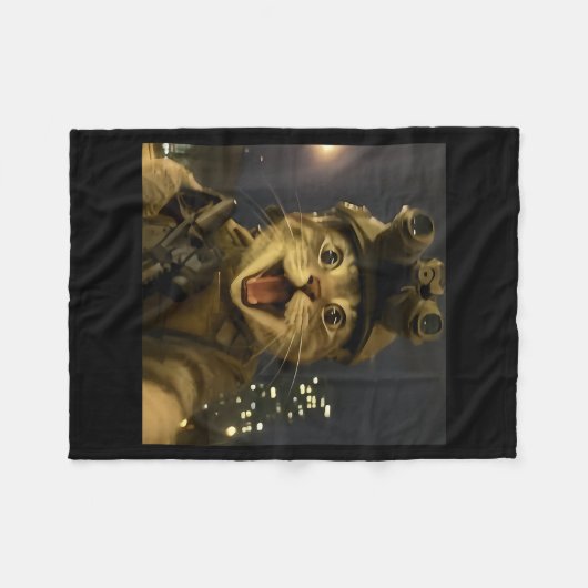 Waactical Cat Meme Fleecedecke (Vorderseite (Horizontal))