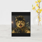 Waactical Cat Meme Karte (Gelbe Blume)