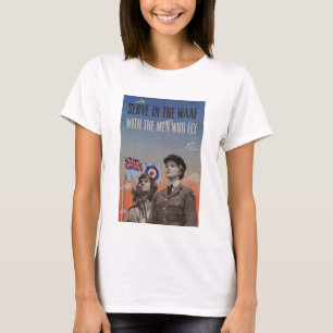 WAAF in der Uniform mit Piloten neben ihr T-Shirt