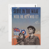 WAAF in gleicher Weise wie Pilot neben ihr Postkarte (Vorne/Hinten)